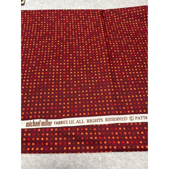 Michael Miller Pixel Square Fabric Red & Orange 1/2 yard x 44" Quilting Craft Se - Picture 4 of 5